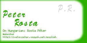 peter rosta business card